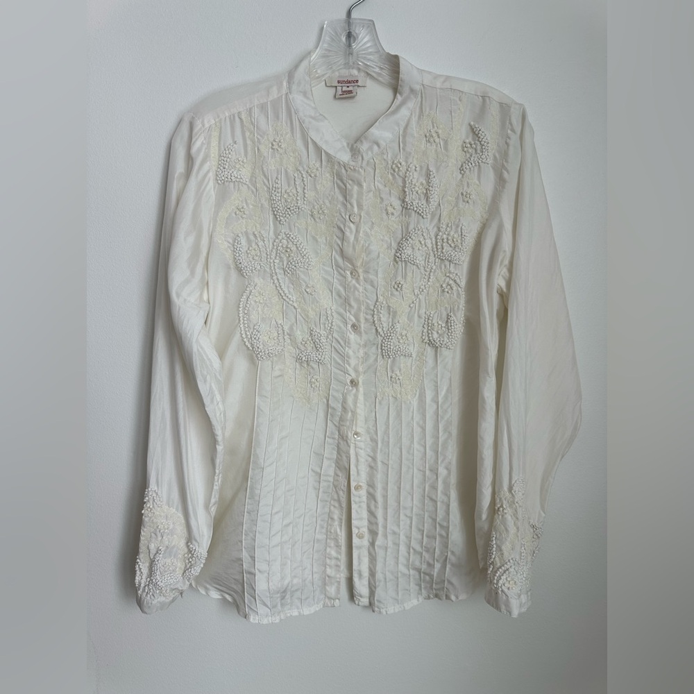 Sundance | Silk | White | Blouse | Embroidered |